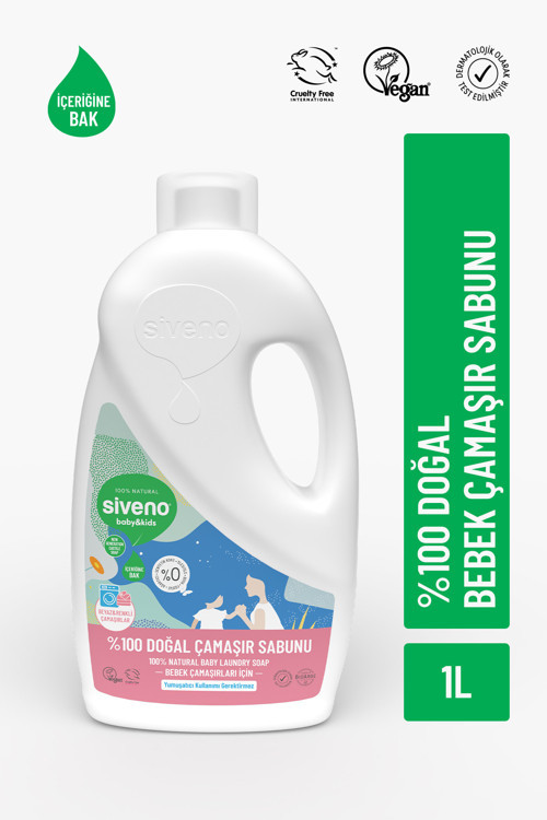 %100 Doğal Bebek Çamaşır Sabunu Kendinden Yumuşatıcılı Bitkisel Deterjan Vegan 1000 ml