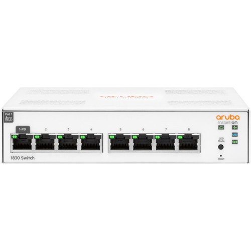 Aruba Instant On JL810A 1830-8G, 8Port, GigaBit, Yönetliebilir, Rack Mount Switch