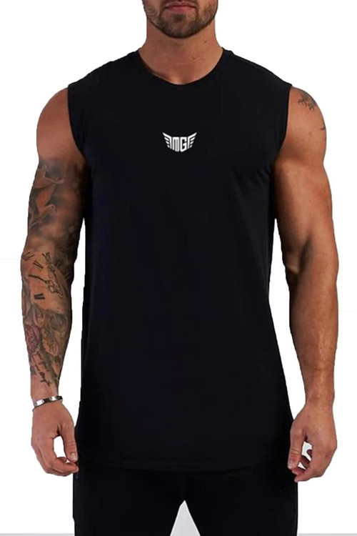 Erkek Nem Emici Hızlı Kuruma Atletik Teknik Performans Sporcu Sıfır Kol T-Shirt Mg-Atlet Siyah S