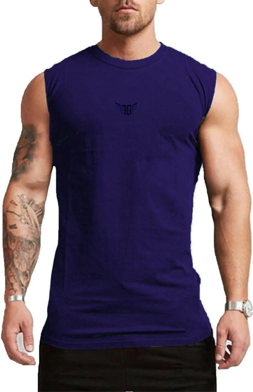 Erkek Nem Emici Hızlı Kuruma Atletik Teknik Performans Sporcu Sıfır Kol T-Shirt Mg-Atlet Lacivert M