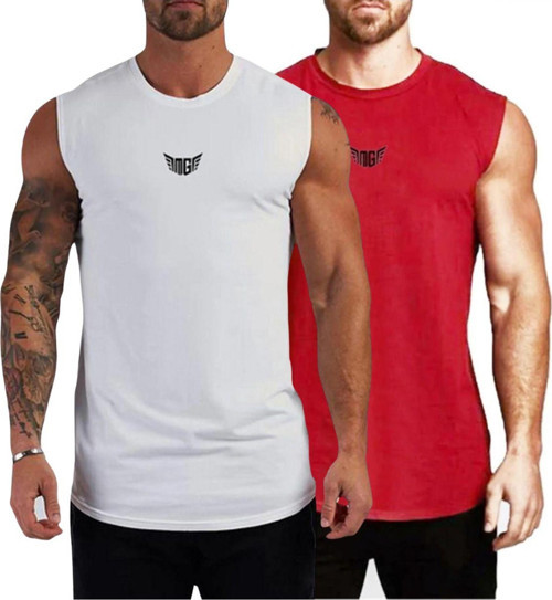 Erkek Nem Emici Hızlı Kuruma Atletik Teknik Performans Sporcu Sıfır Kol T-Shirt Mg-Atlet2 Koyu Kırmızı S