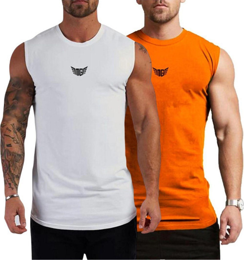 Erkek Nem Emici Hızlı Kuruma Atletik Teknik Performans Sporcu Sıfır Kol T-Shirt Mg-Atlet2 Beyaz S
