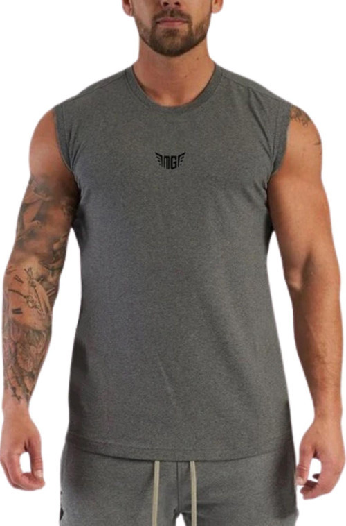 Erkek Nem Emici Hızlı Kuruma Atletik Teknik Performans Sporcu Sıfır Kol T-Shirt Mg-Atlet Füme M