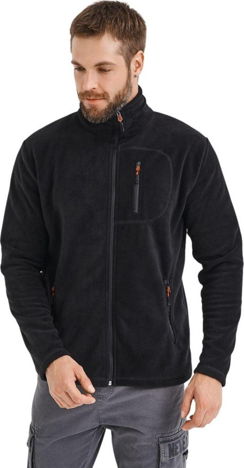 Genıus Store Erkek Polar Tam Fermuarlı 3 Cepli Outdoor Polar Ceket Tactical Flecee Polar-Gns Siyah M
