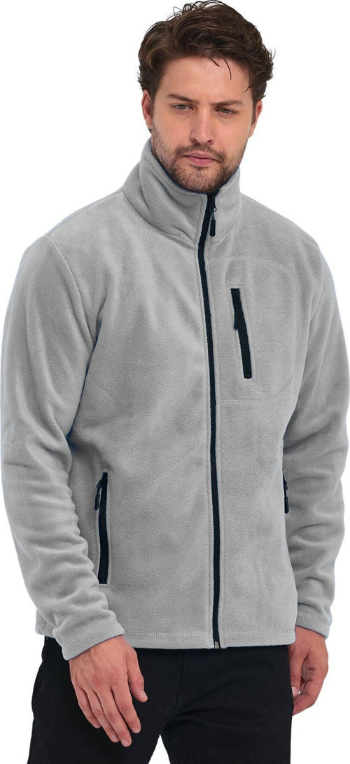 Genıus Store Erkek Polar Tam Fermuarlı 3 Cepli Outdoor Polar Ceket Tactical Flecee Polar-Gns Gri Xl