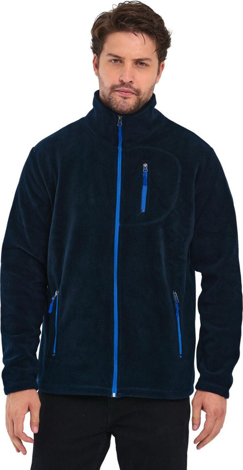 Genıus Store Erkek Polar Tam Fermuarlı 3 Cepli Outdoor Polar Ceket Tactical Flecee Polar-Gns Lacivert Xl