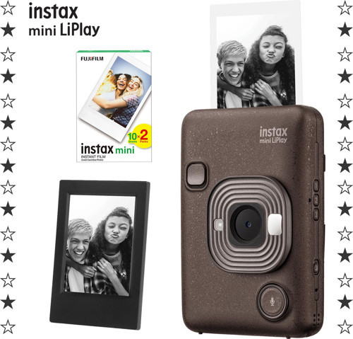 mini LiPlay Hybrid Deep Bronze Fotoğraf Makinesi-20'li Film ve Çerçeve Hediye Seti