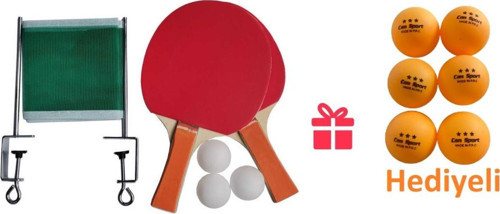 Masa Tenis Seti Pinpon Seti 2 Raket 3 Top File Takma Aparatları+ 6 Adet Pinpon Maç Topu