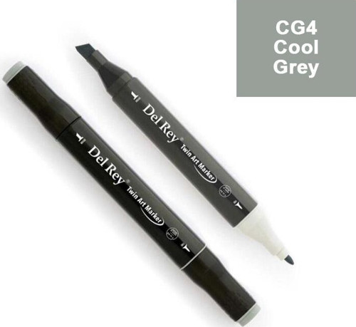 Del Rey Twın Marker Cg4 Cool Grey Çift Uçlu Grafik Kalemi Mn-Drcg4