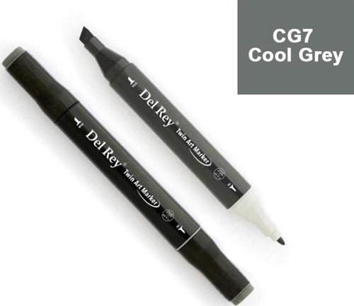 Del Rey Twın Marker Cg7 Cool Grey Çift Uçlu Grafik Kalemi Mn-Drcg7