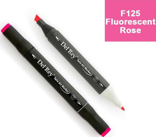 Del Rey Twın Marker F125 Fluorescent Rose Çift Uçlu Grafik Kalemi Mn-Dr125