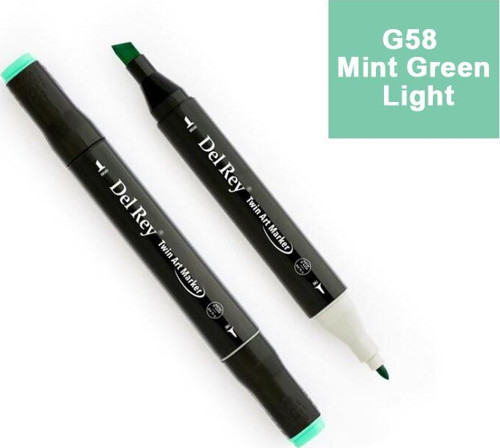 Del Rey Twın Marker G58 Mint Green Light Çift Uçlu Grafik Kalemi Mn-Dr058