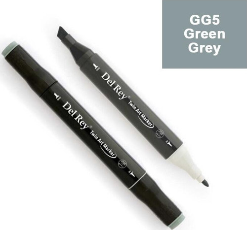 Del Rey Twın Marker Gg5 Green Grey Çift Uçlu Grafik Kalemi Mn-Drgg5