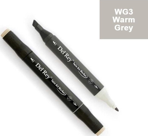 Del Rey Twın Marker Wg3 Warm Grey Çift Uçlu Grafik Kalemi Mn-Drwg3