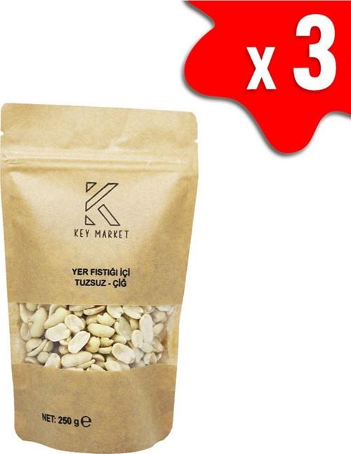 750 Gram Soyulmuş, Tuzsuz, Doğal Az Kavrulmuş Yer Fıstığı
