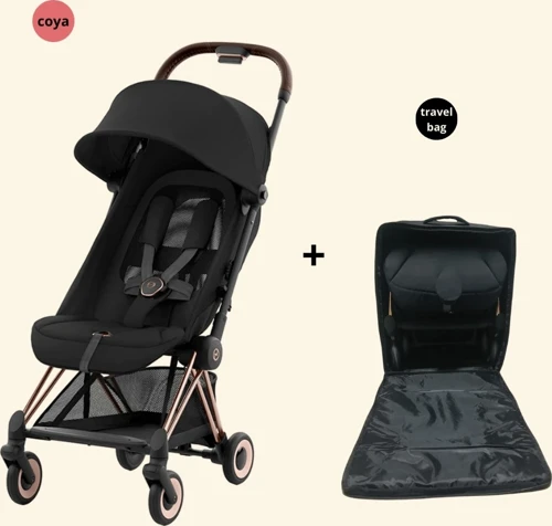 Coya Sephia Black/Rose Gold / Kabin Boy Lüks Bebek Arabası (çanta dahil)