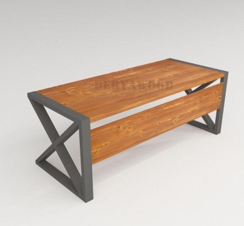 Silver Ahşap Çalışma Masası 160x85x76 Cm-ön Ahşap-antrasit Renk Ayak
