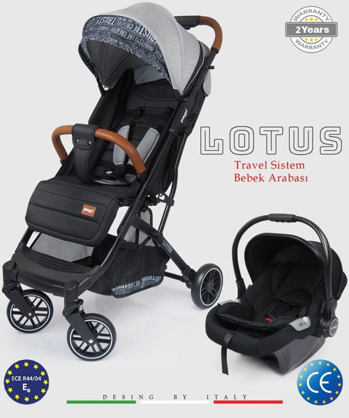 Lotus 2033 Gri Kabin Tipi Travel Sistem Bebek Arabası
