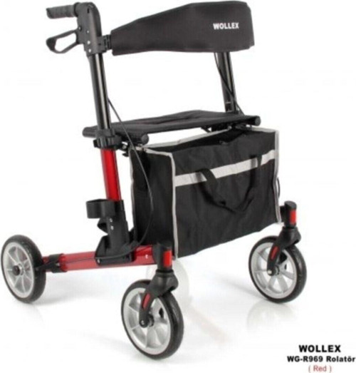 Wg-R969 Alüminyum Tekerlekli Rolatör (Kırmızı)