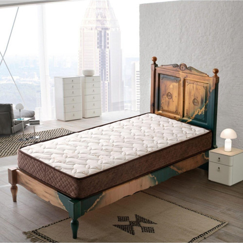 90x200 Sea Shell Coffee Bamboo Tek Kişilik Yaylı Yatak 90*200 Ortopedik Tek Kişilik Yatak