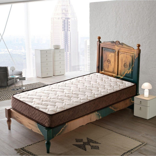 70x150 Sea Shell Coffee Bamboo Yaylı Bebek Yatağı 70*150 Ortopedik Bebek Yatağı