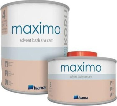 Maximo Solvent Bazlı Şeffaf Parlak Sıvı Cam 500 Gr