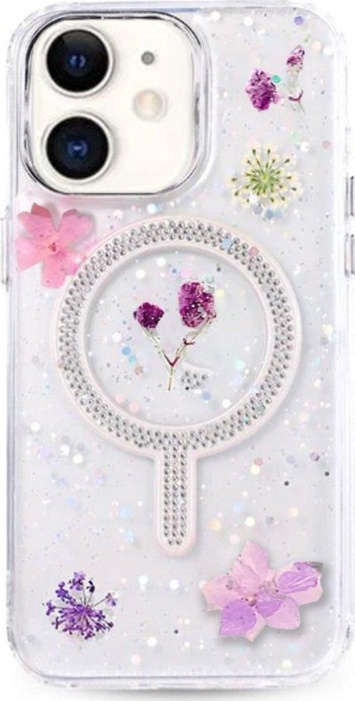 Apple iphone 11 Kılıf Magsafe Şarj Özellikli Çiçek Desenli Flower Kapak