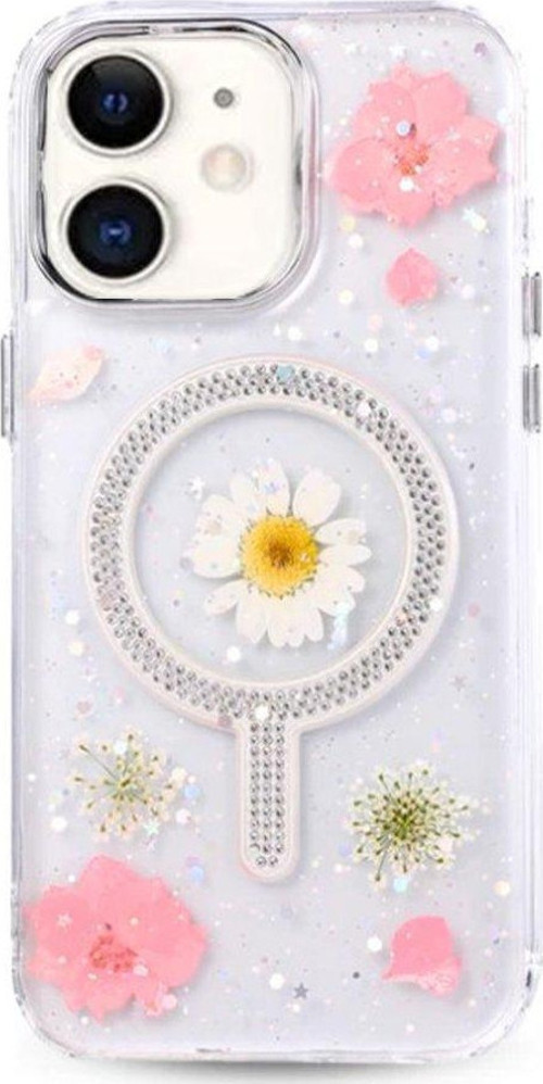 Apple iphone 11 Kılıf Magsafe Şarj Özellikli Çiçek Desenli Flower Kapak