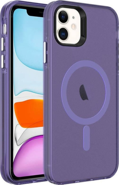 Apple iPhone 12 Kılıf Zore Magsafe Şarj Özellikli Buzlu Transparan C-Pro Sert Kapak