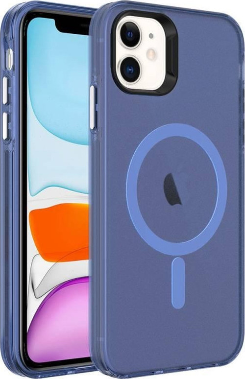 Apple iPhone 12 Kılıf Zore Magsafe Şarj Özellikli Buzlu Transparan C-Pro Sert Kapak