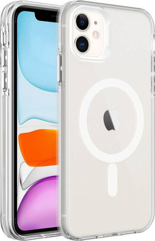 Apple iPhone 12 Kılıf Zore Magsafe Şarj Özellikli Buzlu Transparan C-Pro Sert Kapak