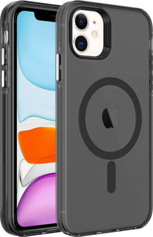 Apple iPhone 12 Kılıf Zore Magsafe Şarj Özellikli Buzlu Transparan C-Pro Sert Kapak