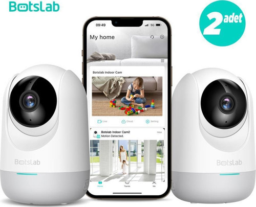 Botslab 360+ C211 2K Pro 360 Derece Bebek IP Wi-Fi Güvenlik Kamerası 2'li