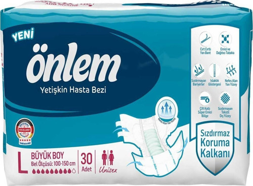 Önlem Bel Bantlı Yetişkin Hasta Bezi 30 Lu Large