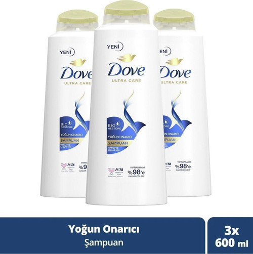 Ultra Care Saç Bakım Şampuanı Yoğun Onarıcı Yıpranmış Saçlar Için 600 Ml X3