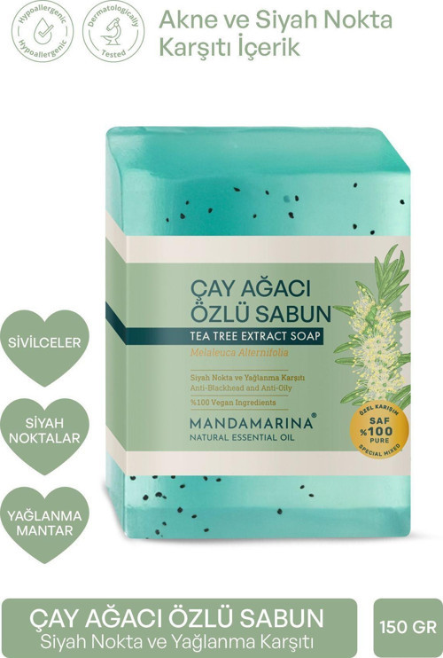 Çay Ağacı Sabunu Doğal Sivilce Akne Siyah Nokta Karşıtı 150 Gr