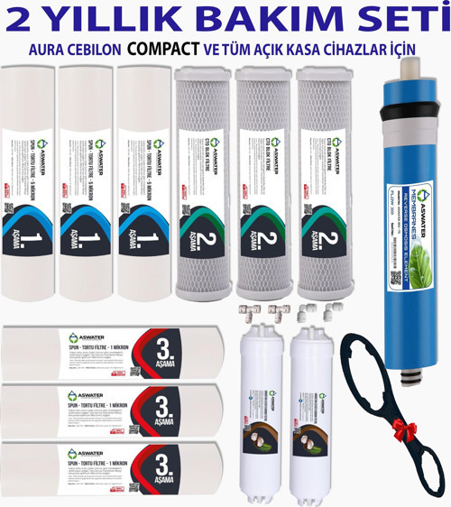 Aura Cebilon Compact Ve Tüm Açık Kasa Cihazlar İle Uyumlu 2 Yıllık Filtre Seti