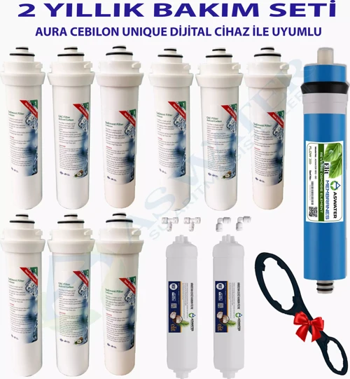 İhlas Aura Cebilon Uyumlu Dijital Arıtma Cihazı Uyumlu 2 Yıllık Filtre Bakım Seti Vontron Membranlı
