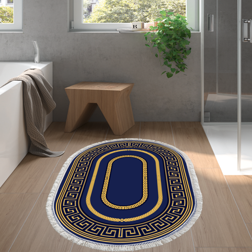 Eko Trend DJT Banyo Paspası Yıkanabilir Kaymaz Taban 651M Oval Modern Kahve