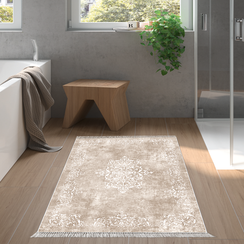 Eko Trend DJT Banyo Paspası Yıkanabilir Kaymaz Taban 616 Klasik Bordo
