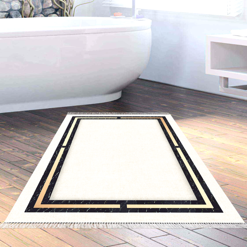Eko Trend DJT Banyo Paspası Yıkanabilir Kaymaz Taban F5006 Modern Bej