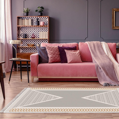 Eko Trend DJT Halı Yıkanabilir Kaymaz Taban P1526 Modern Krem