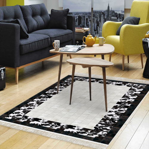 Eko Trend DJT Halı Yıkanabilir Kaymaz Taban 1495 Modern Siyah