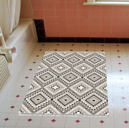 Eko Trend DJT Banyo Paspası Yıkanabilir Kaymaz Taban 1931 İskandinav Kahve Krem