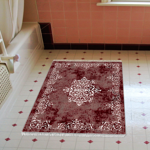 Eko Trend DJT Banyo Paspası Yıkanabilir Kaymaz Taban 616 Klasik Bordo