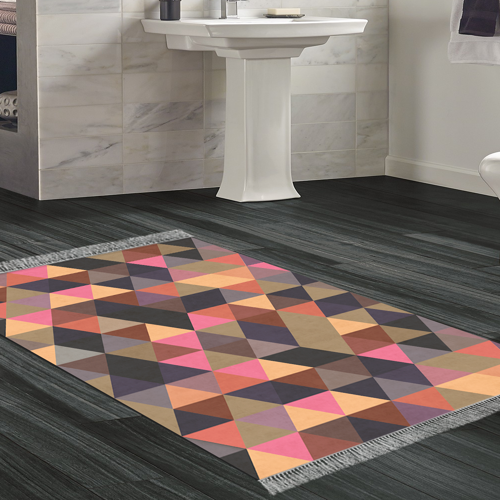 Eko Trend DJT Banyo Paspası Yıkanabilir Kaymaz Taban M12304 Geometrik Renkli
