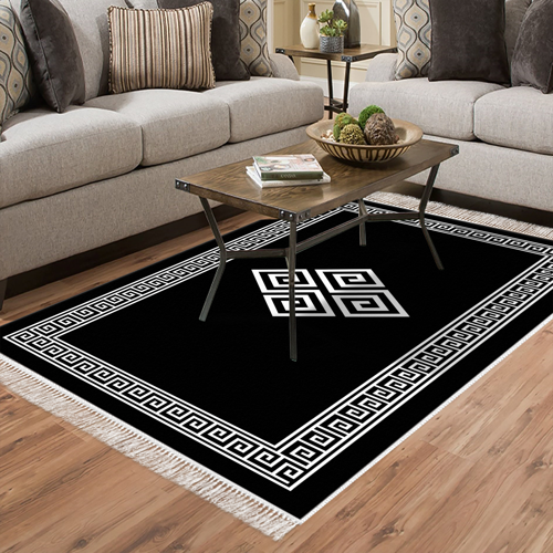 Eko Trend DJT Halı Yıkanabilir Kaymaz Taban 656M Modern Siyah