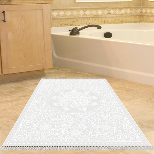 Eko Trend DJT Banyo Paspası Yıkanabilir Kaymaz Taban 1448 Osmanlı Gümüş