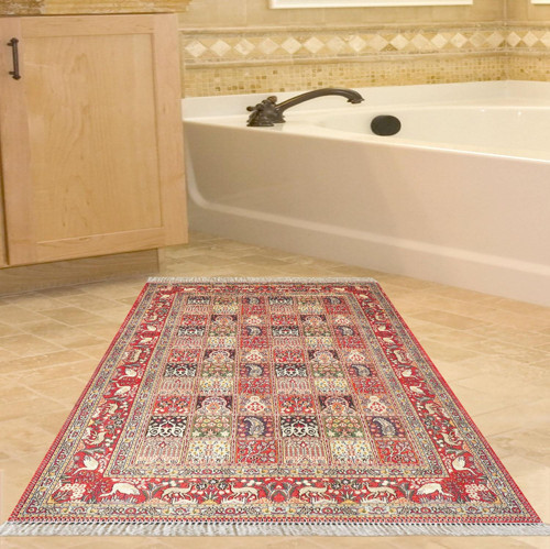 Eko Trend DJT Banyo Paspası Yıkanabilir Kaymaz Taban M12295 Persian Bordo