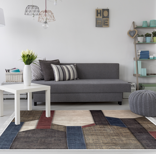 Eko Trend DJT Halı Yıkanabilir Kaymaz Taban S6505 Modern Renkli